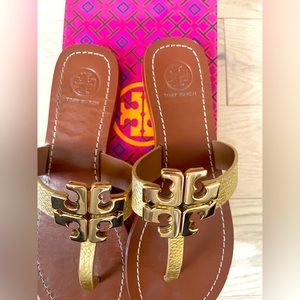 Tory Burch gold sandals